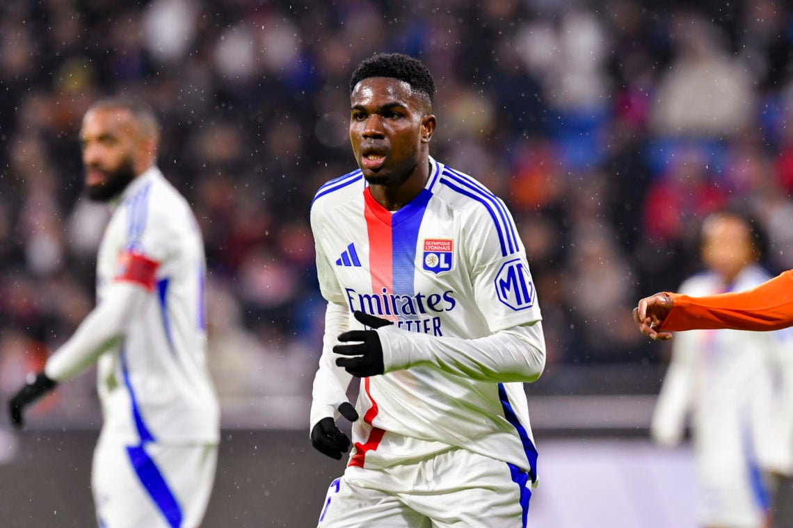 Ernest Nuamah in action for Olympique Lyon during a match