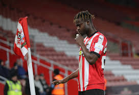 "Kamaldeen Sulemana reflecting during a Southampton match."