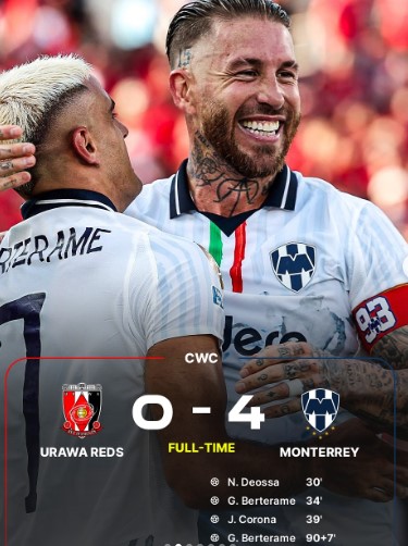 Monterrey Dominates Urawa Red Diamonds 4-0 to Advance to FIFA Club World Cup Round of 16