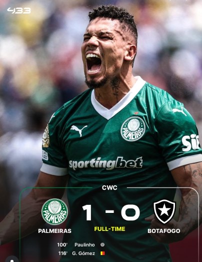 Palmeiras Edge Botafogo 1-0 in Extra Time to Reach Quarter-Finals