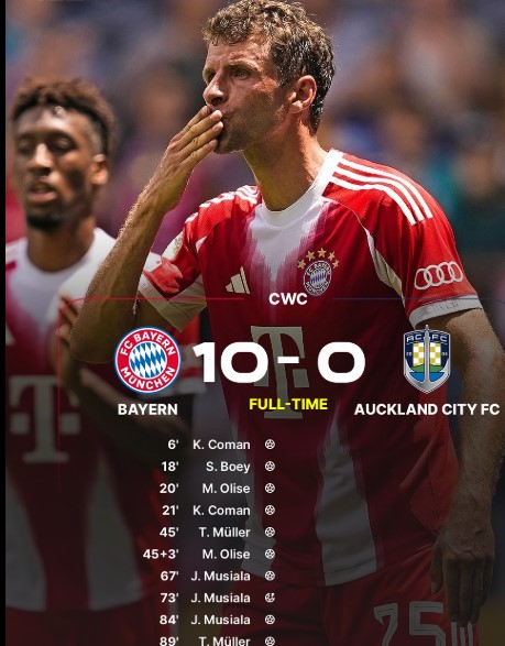 Bayern Munich Thrash Auckland City 10-0