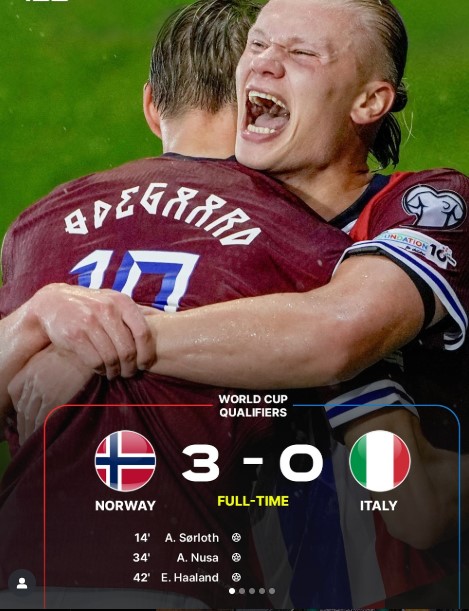 Erling Haaland Inspires Norway to World Cup Qualification Push with Stunning 3-0 Win Over Italy