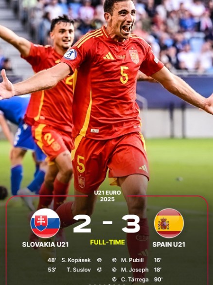Spain U21 Edge Slovakia U21 in 3-2 Thriller at Euro U21