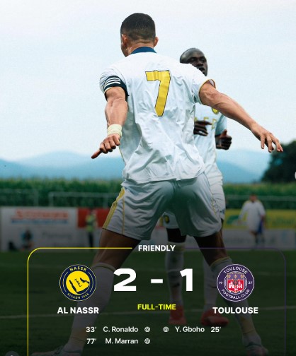 Al Nassr 2-1 Toulouse: Ronaldo Scores