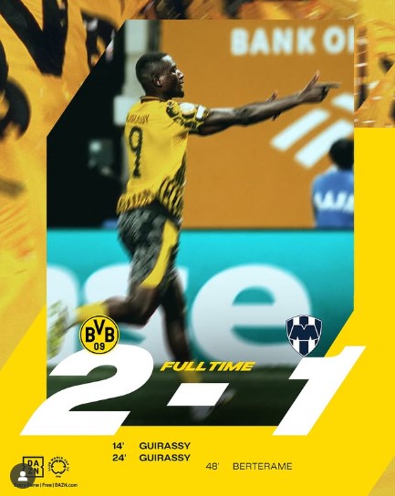 Guirassy Brace Sends Borussia Dortmund Past Monterrey to Club World Cup Quarterfinals