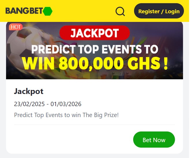 Bangbet Ghana’s GHS 800,000 Jackpot Competition