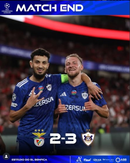 Qarabağ FK Shock Benfica with Stunning 3-2 Away Victory in Champions League