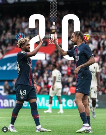 PSG 2-0 Lens: Bradley Barcola Brace Secures Comfortable Ligue 1 Victory