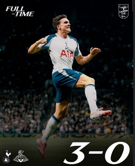 Tottenham Defeat Doncaster 3-0 in Carabao Cup Third Round