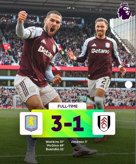 Aston Villa Fight Back to Beat Fulham 3-1 and Secure First Win of the Season