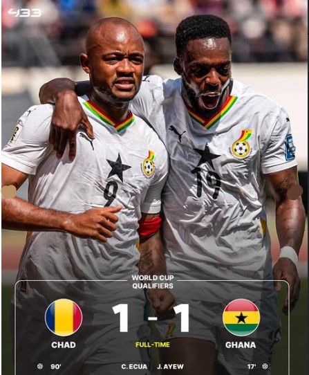 Chad Hold Ghana to a 1-1 Draw in World Cup Qualifiers