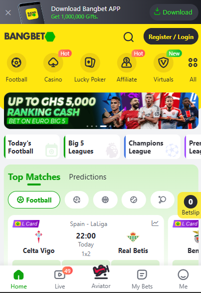 Join the Victors: Bet with BangBet, Ghana’s Leading Platform for Big Wins!