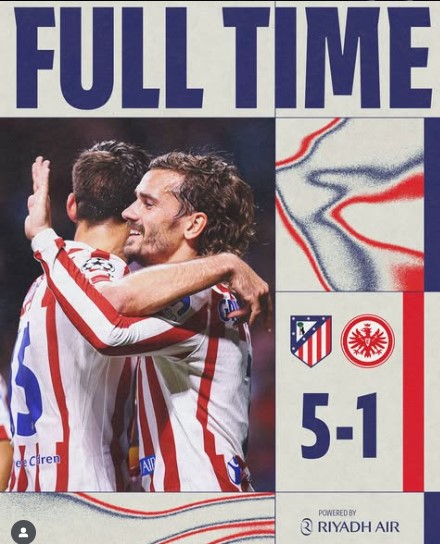 Atlético Madrid 5-1 Eintracht Frankfurt: Atletico Cruz Past Frankfurt