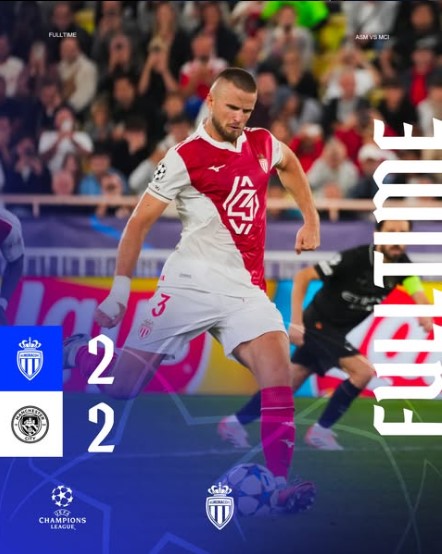 Monaco 2-2 Manchester City: Late VAR Drama Denies City a Champions League Win