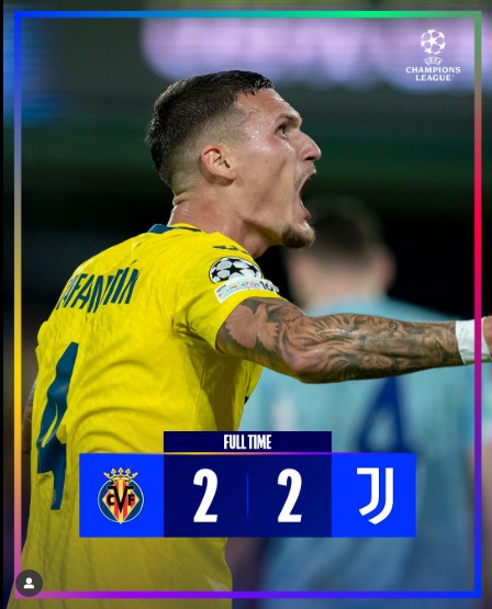 Villarreal 2-2 Juventus: Late Drama Sees Spanish Side Salvage a Point in Champions League Clash