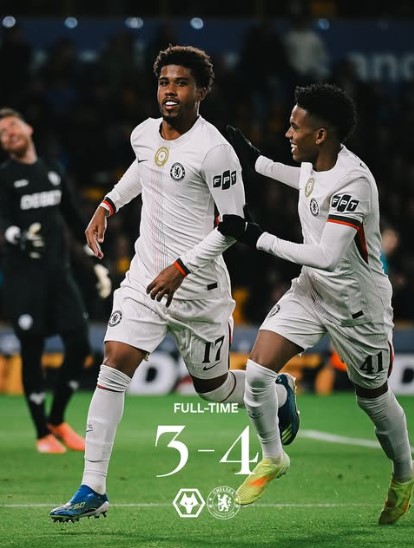 Chelsea Edge Wolves 4-3 in Seven-Goal Carabao Cup Thriller to Reach Quarter-Finals
