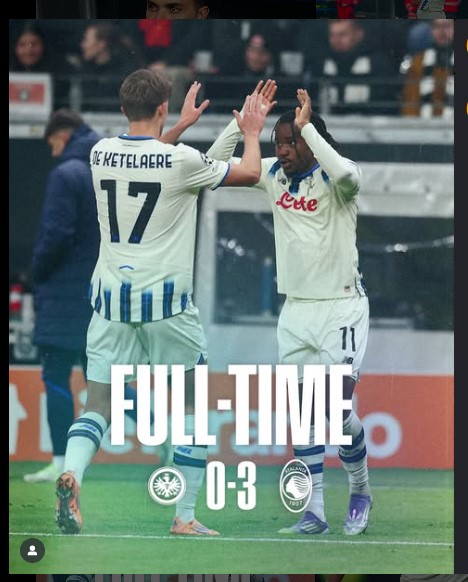 Atalanta Dominate Frankfurt With a 3–0 Champions League Victory
