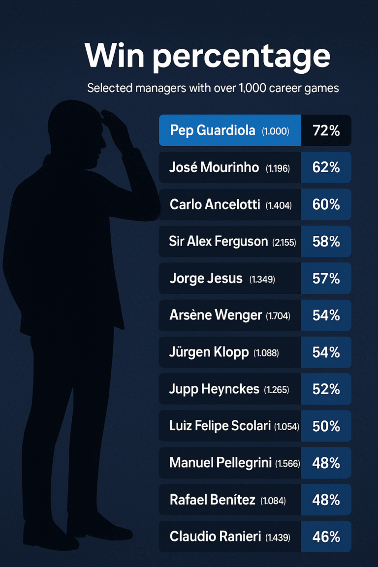 Coaching Greatness: The Managers With the Highest Win Percentages in Football History