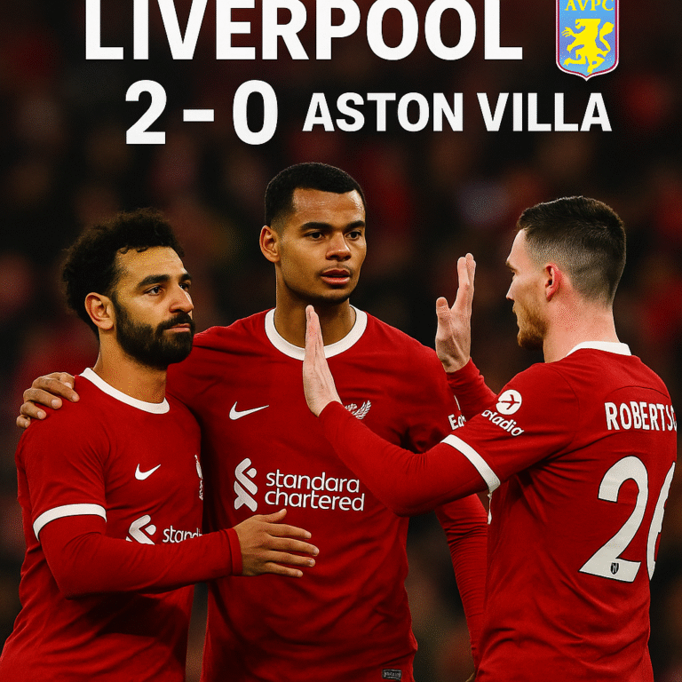 Liverpool Bounce Back With 2–0 Win Over Aston Villa as Salah Marks 250th EPL Appearance With Goal
