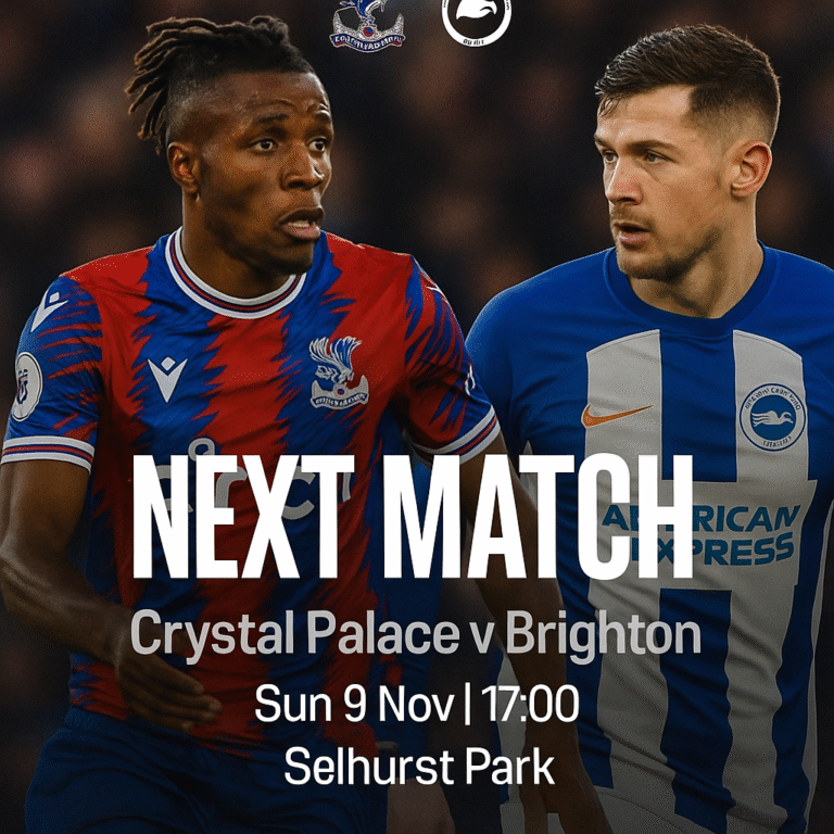 Crystal Palace vs Brighton: Premier League Matchday 11 Preview, Prediction & Betting Tips