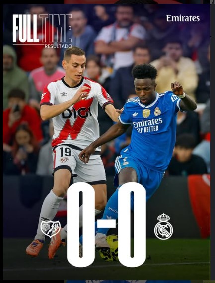 Rayo Vallecano 0–0 Real Madrid: League Leaders Drop Crucial Points as Barcelona Close the Gap