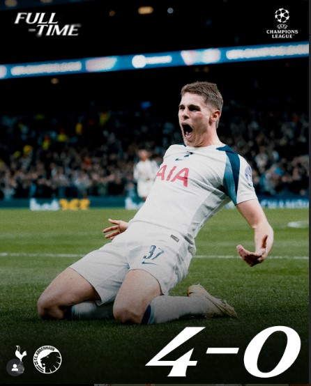 Tottenham Thrash Copenhagen 4–0 in Dominant UCL Display
