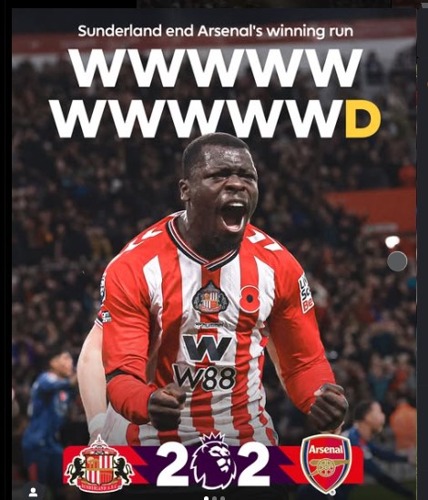Sunderland 2–2 Arsenal: Late Brobbey Strike Stuns League Leaders in Premier League Thriller