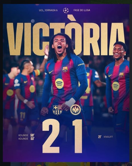 Barcelona 2-1 Eintracht Frankfurt: Koundé Brace Rescues Barça in Crucial UCL Clash