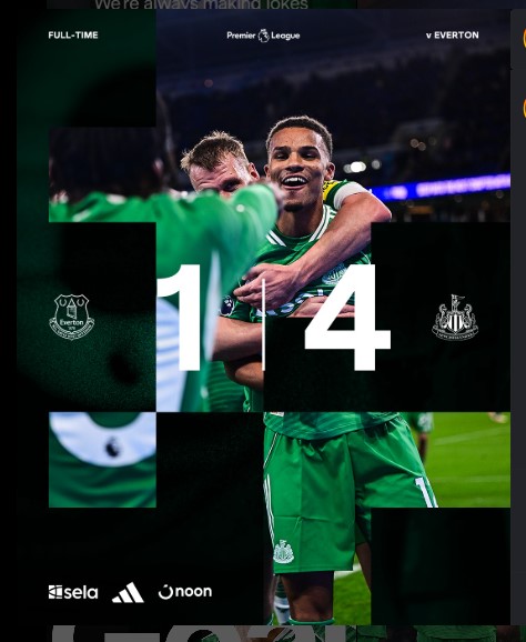 Everton vs Newcastle: Thiaw Makes History as Newcastle Crush Everton 4–1 