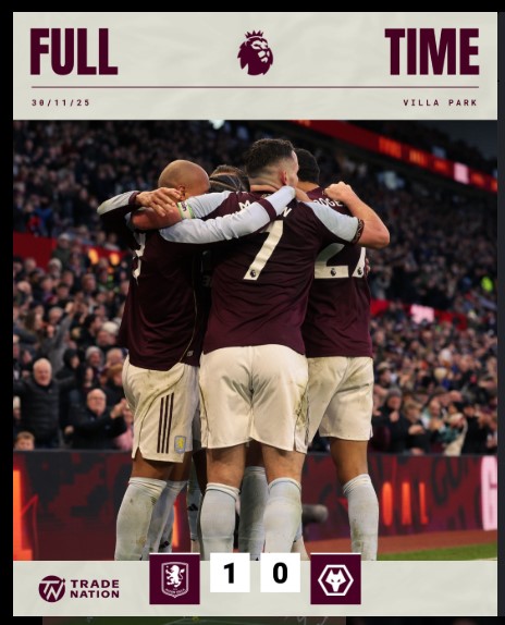 Aston Villa vs Wolves: Villa Continue Their Incredible Rise With 1–0 Win 