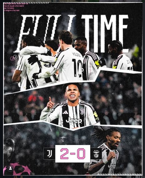 Juventus Defeat Benfica 2–0 in Champions League as McKennie Shines Again