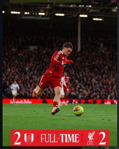 Fulham 2–2 Liverpool: Late Drama at Craven Cottage as Reed Denies Reds in Added Time