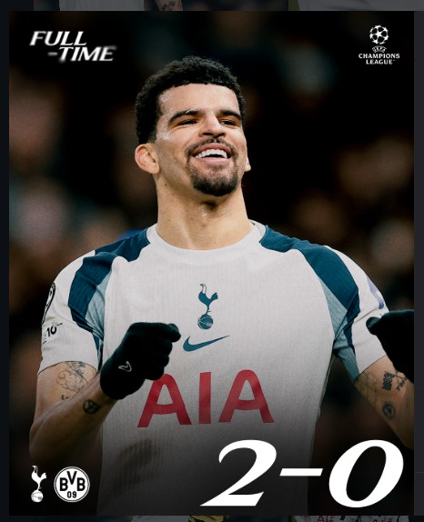 Tottenham Beat Borussia Dortmund 2–0 to Boost Champions League Push