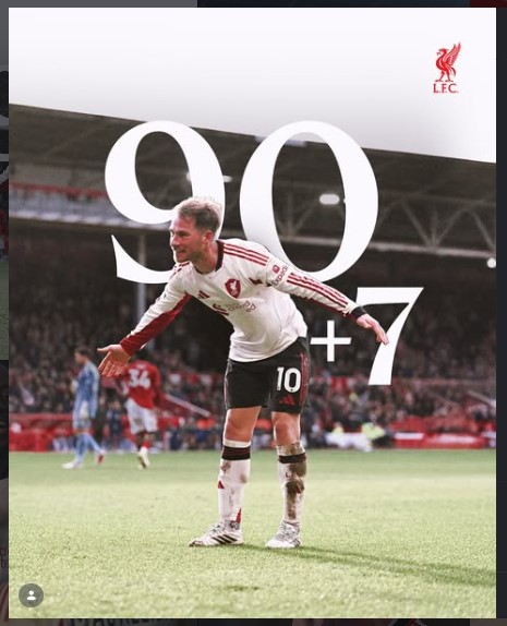 Mac Allister’s Last-Gasp Goal Gives Liverpool 1-0 Win Over Nottingham Forest