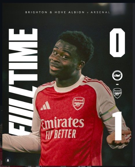 Arsenal Move 7 Points Clear: Saka Strikes in 300th Game as City Stumble