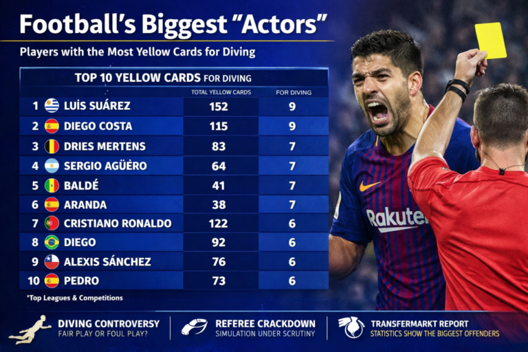 Football’s Biggest “Actors”: Yellow Cards for Diving
