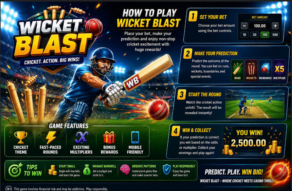 Wicket Blast Casino Game Guide: How to Play, Rules, Features & Winning Tips