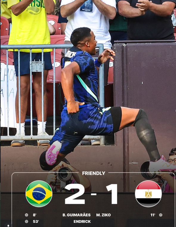 Brazil 2-1 Egypt: Endrick Shines Again as Seleção Complete Perfect World Cup Preparation
