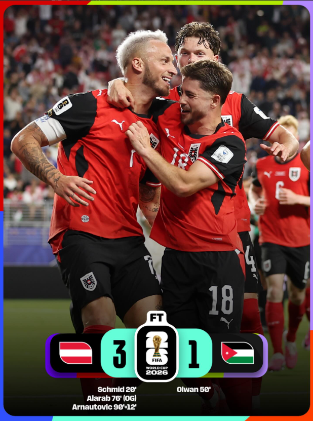 Austria 3-1 Jordan: Arnautović Inspires Austria to Historic World Cup Victory