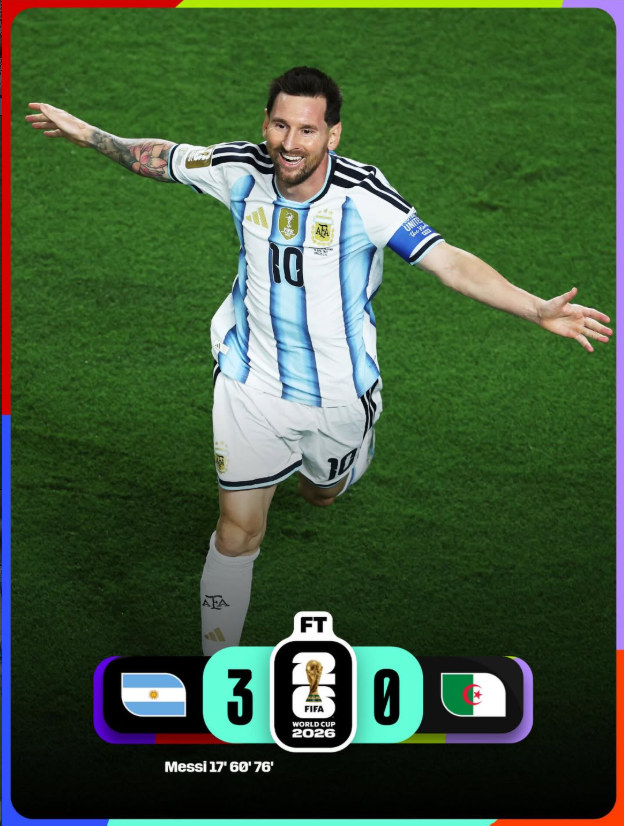 Argentina 3-0 Algeria: Messi Makes World Cup History with Stunning Hat-Trick