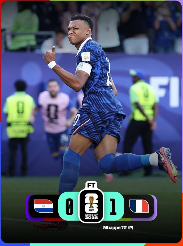 France Edge Paraguay 1-0 to Reach World Cup Quarter-Finals as Mbappé Makes History