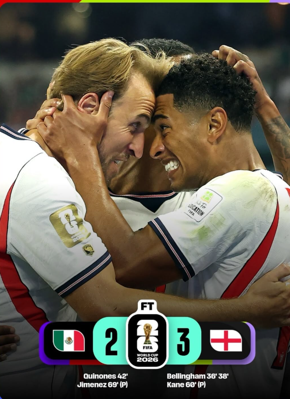 England Beat Mexico 3-2 to Reach World Cup Quarter-Finals