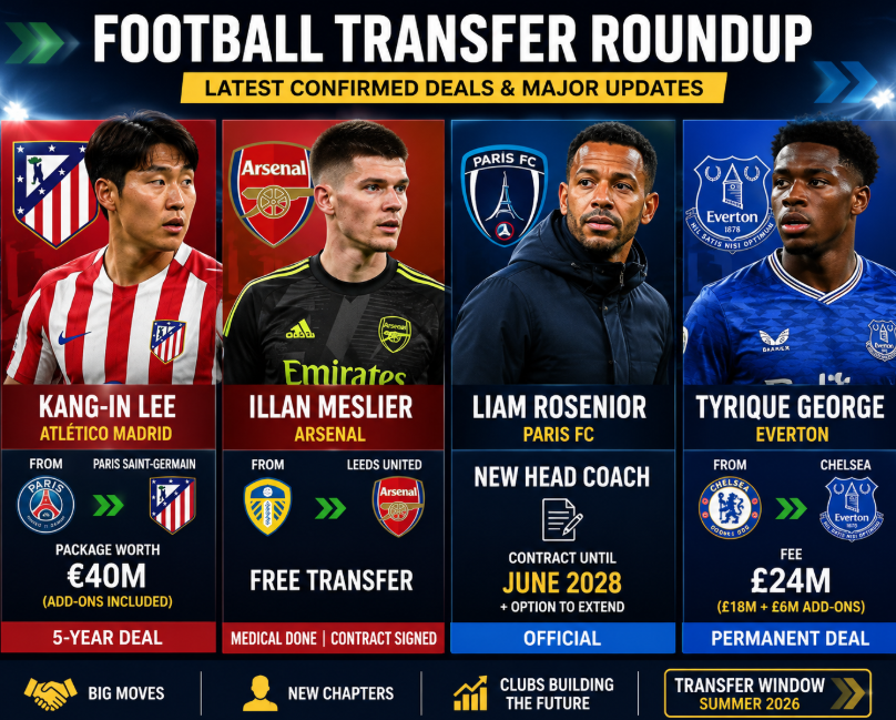 Football Transfer News Roundup: Atlรฉtico Madrid, Arsenal, Everton and Paris FC Make Big Moves