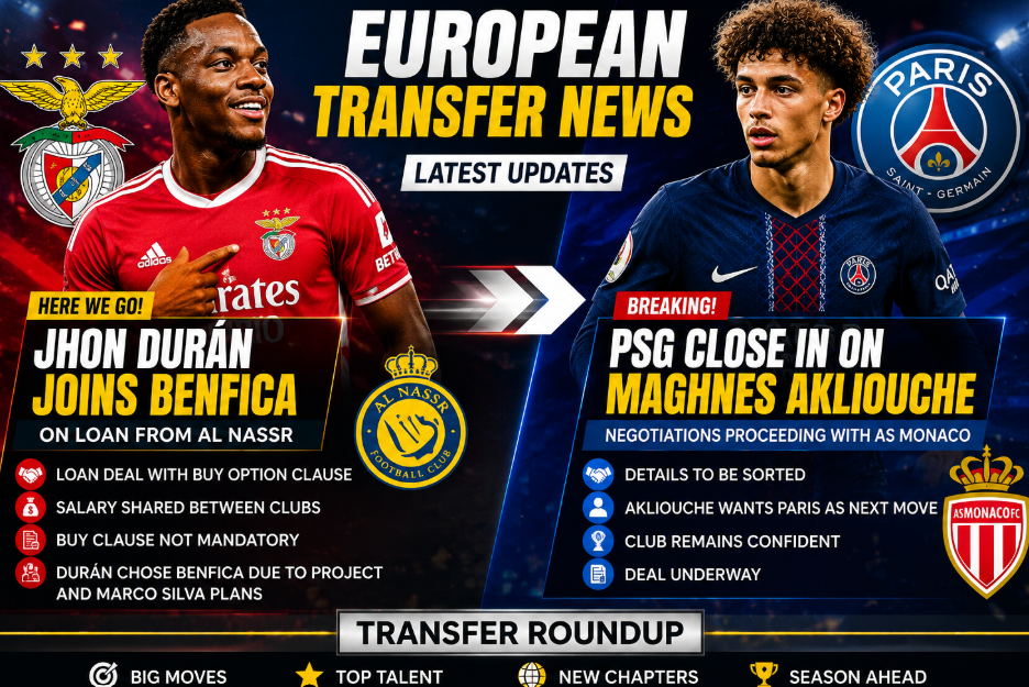 Benfica Seal Jhon Durán Loan as PSG Close in on Maghnes Akliouche