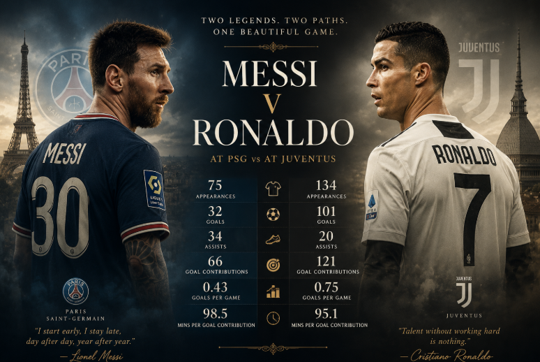 Lionel Messi at PSG vs Cristiano Ronaldo at Juventus