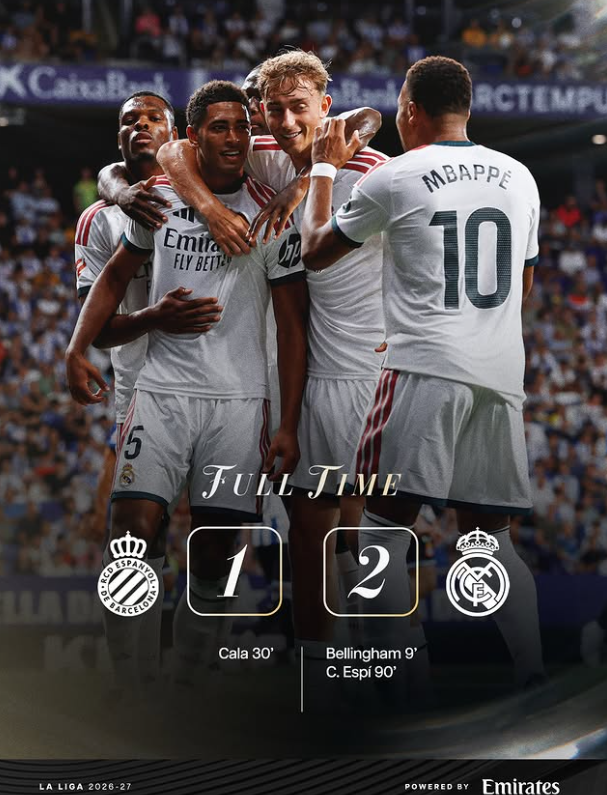 Carlos Espí Scores 90th-Minute Winner as Real Madrid Beat Espanyol 2-1