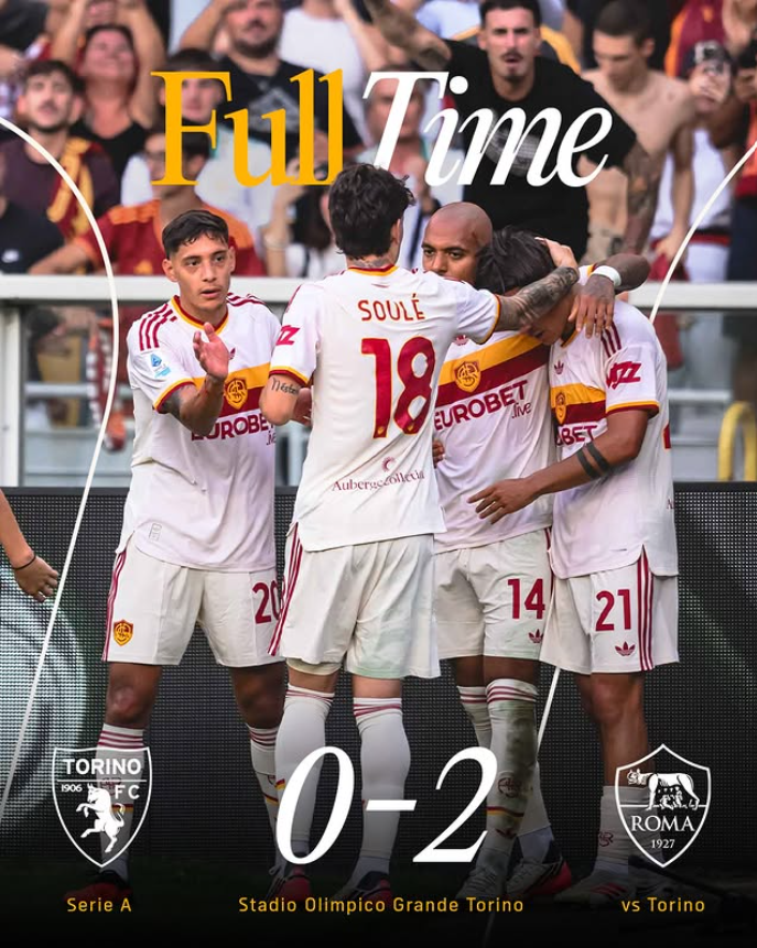 Torino 0-2 AS Roma: Donyell Malen Fires Roma to Another Serie A Victory