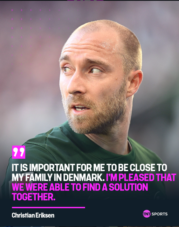 Christian Eriksen Leaves Wolfsburg by Mutual Consent to Be Closer to His Family