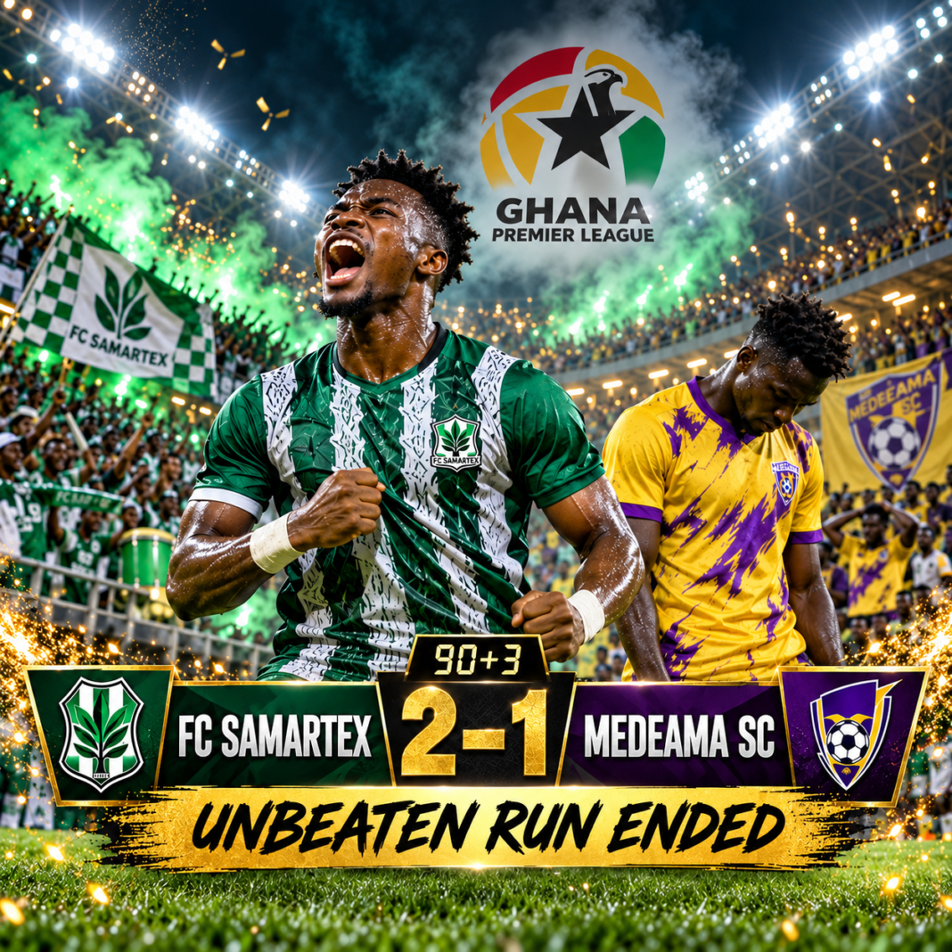 Samartex End Medeama’s Unbeaten Run as Kotoko and Hearts Win