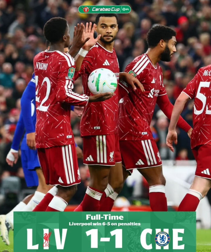Liverpool Beat Chelsea 6-5 on Penalties to Reach Carabao Cup Quarter-Finals